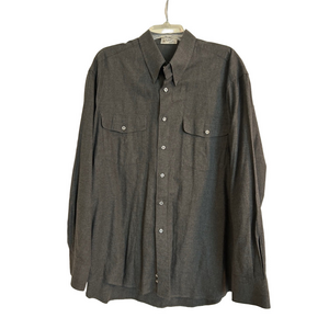 Men’s Barcelino by Cellini Cotton Button-Up Shirt XL Gray Italy